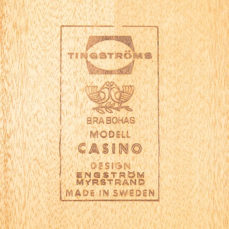 Sven Engström and Gunnar Myrstrand, a pair of oak bedside tables, "Casino", Tingströms, Bra Bohag, 1960s.