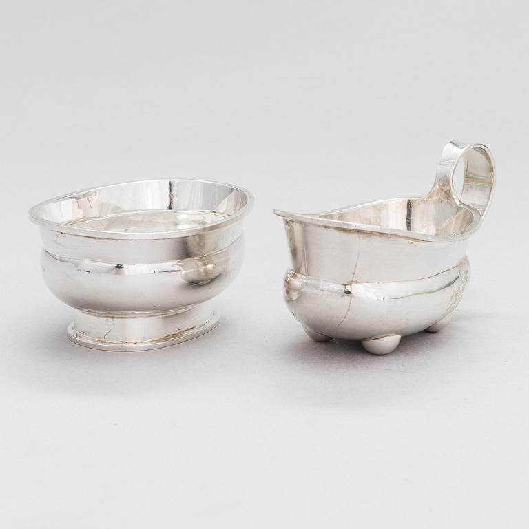 Bertel Gardberg, a silver sugar bowl and cream jug, Helsinki 1956 and 1957.