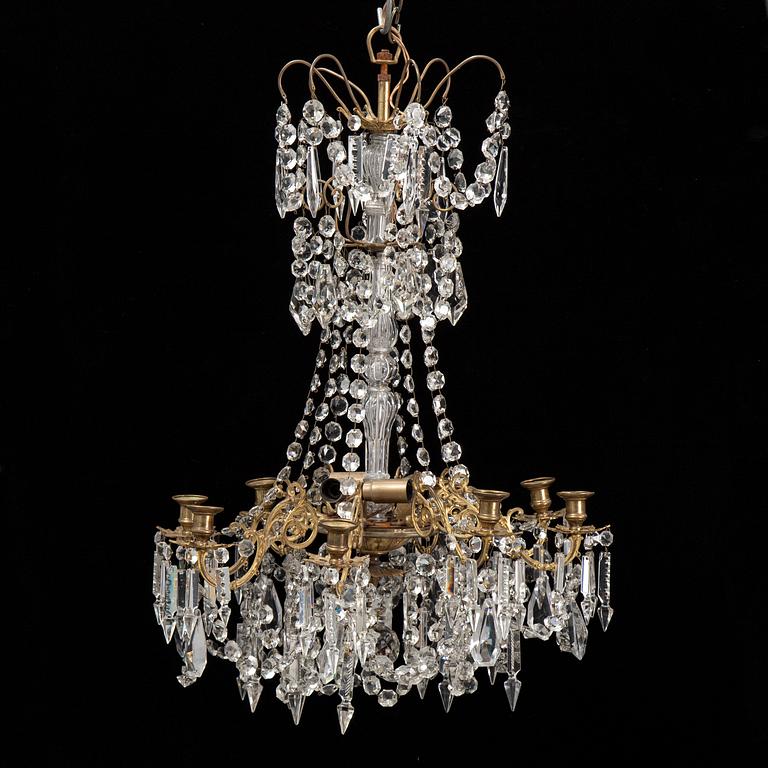 Ljuskrona, oscariansk, omkring 1900.