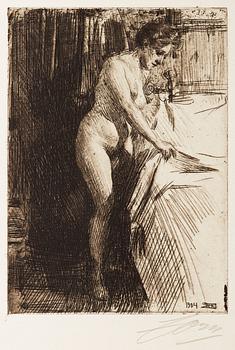 ANDERS ZORN, etsning (I état av I), 1903, signerad med blyerts.