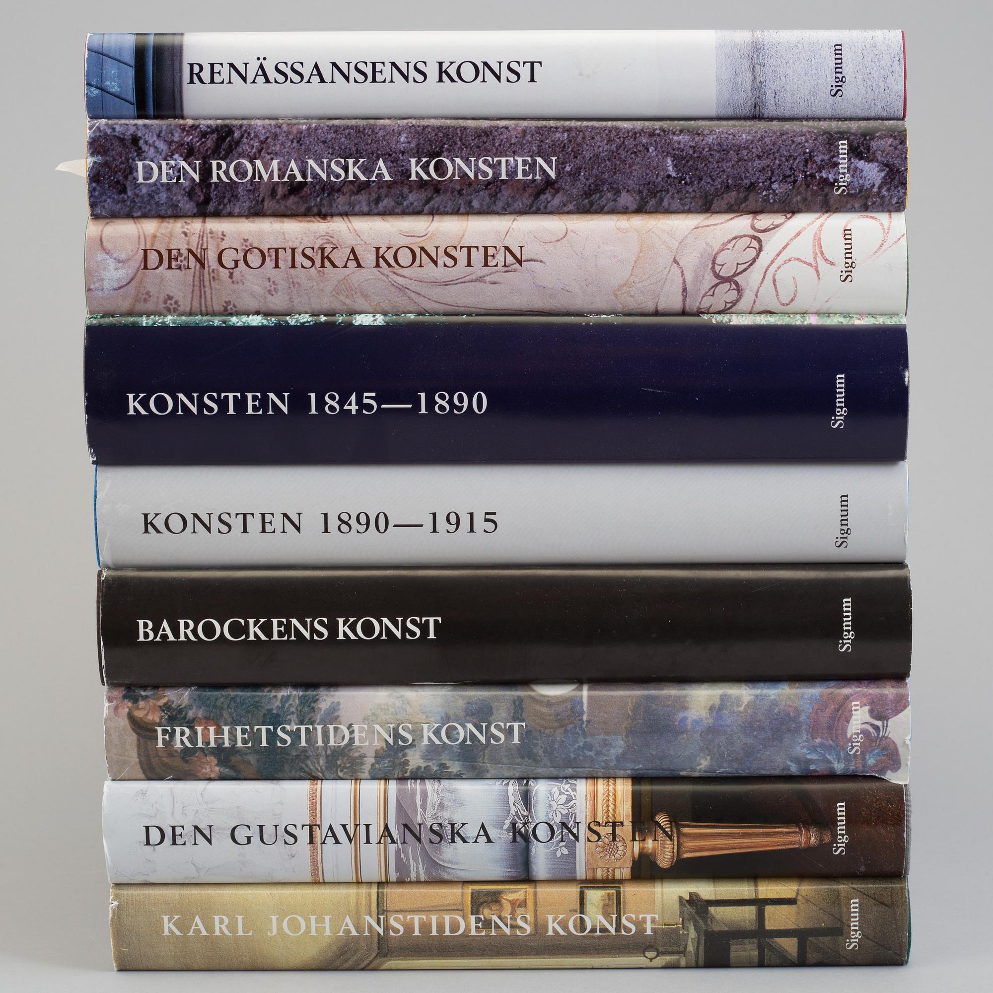 BÖCKER, 9 st., Signums svenska konsthistoria, 29,5 x 23,5 cm vardera.