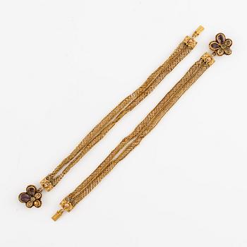 Two bracelets 18K gold, G&L (Giron and Lönngren), Stockholm 1824.