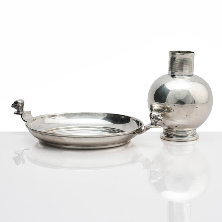 Nils Fougstedt, a vase and bowl, Fabriksaktiebolaget Kronsilver, 1930s.