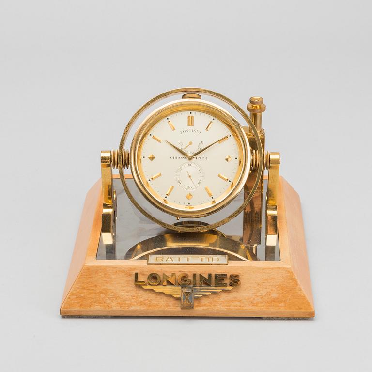 A table clock by Longines  Chronometre, 1950s.