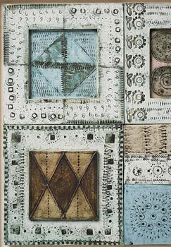 Rut Bryk, a stoneware wall relief, Arabia, Finland ca 1960.
