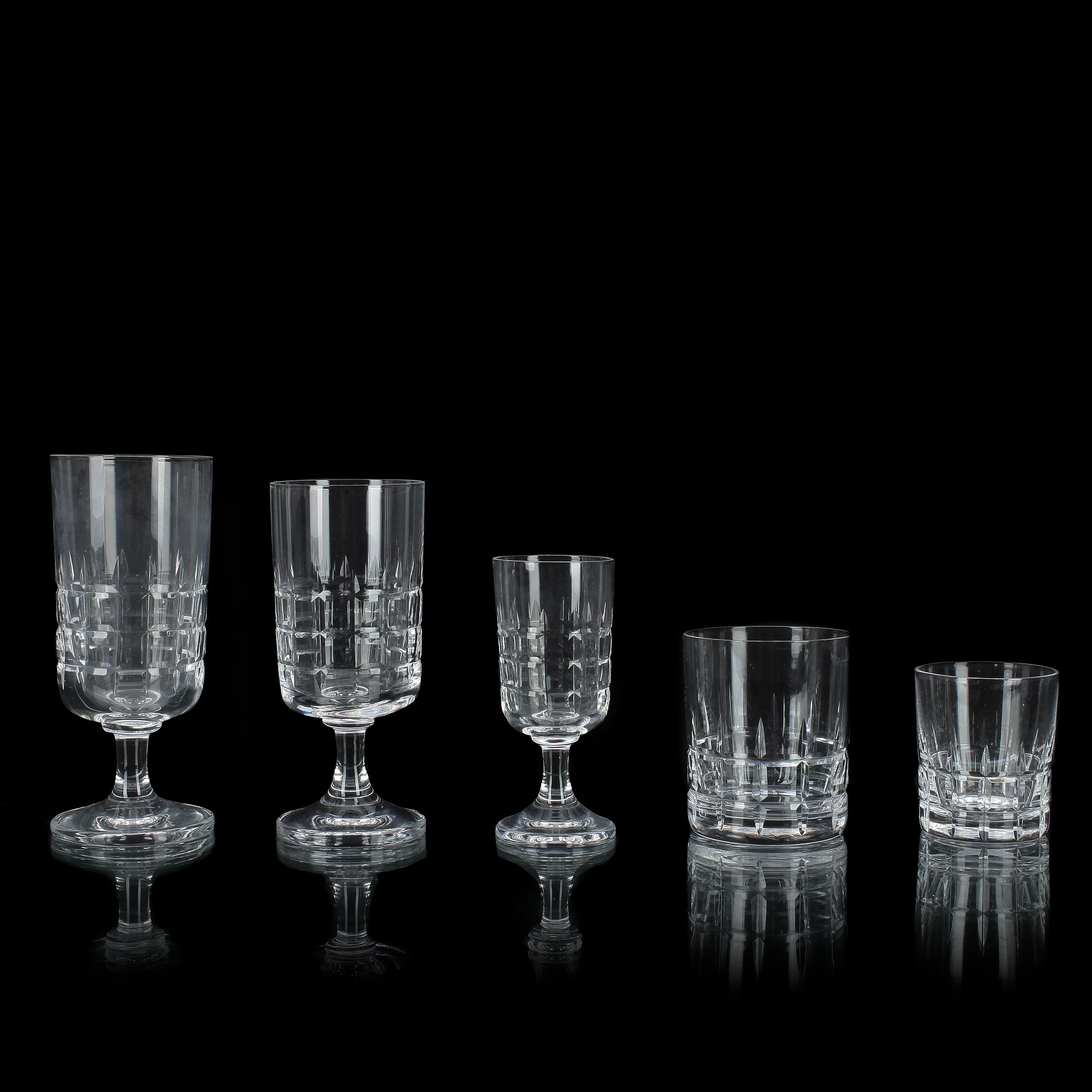 SERVISGLAS, 62 delar, delar, "City", Vicke Lindstrand, Kosta.
