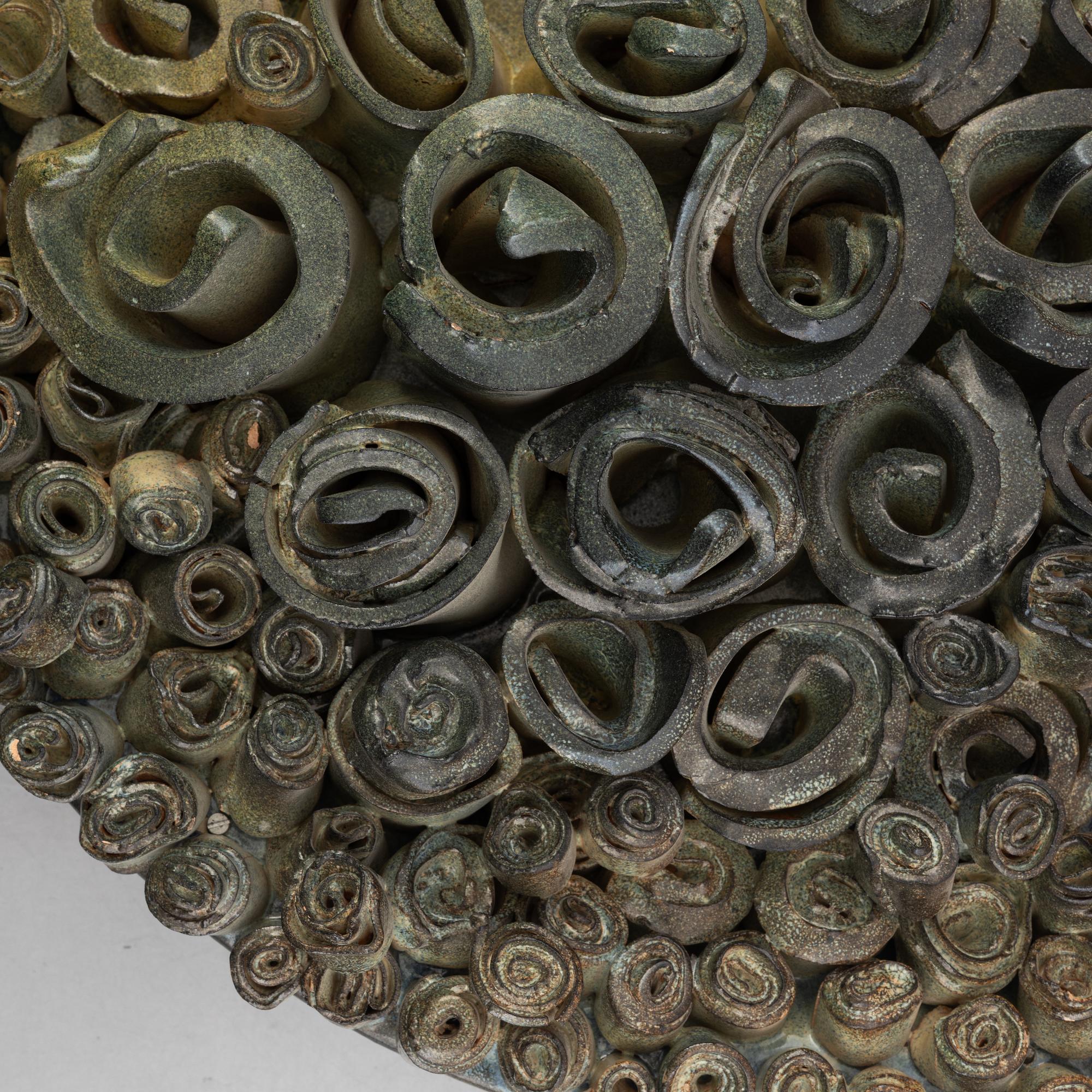 Vivi Calissendorff, a stoneware wall relief, signed, 1971.