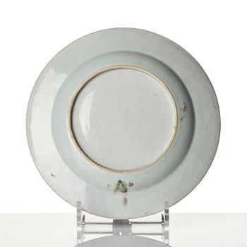 Tallrik, porslin. Qingdynastin, 1700-tal.