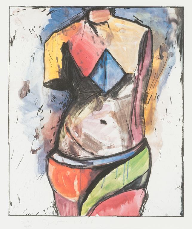 Jim Dine, offset, signeerattu ja päivätty 1985, numeroitu 241/400.