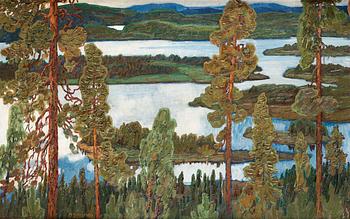 136. Helmer Osslund, Summer landscape from Norrland.