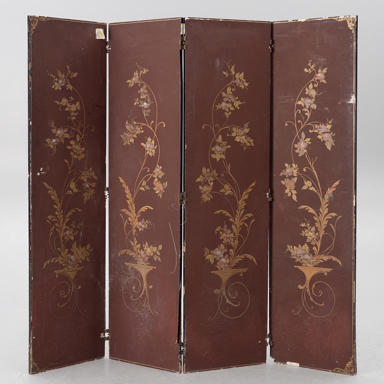 A wooden lacquer screen, 20th century.