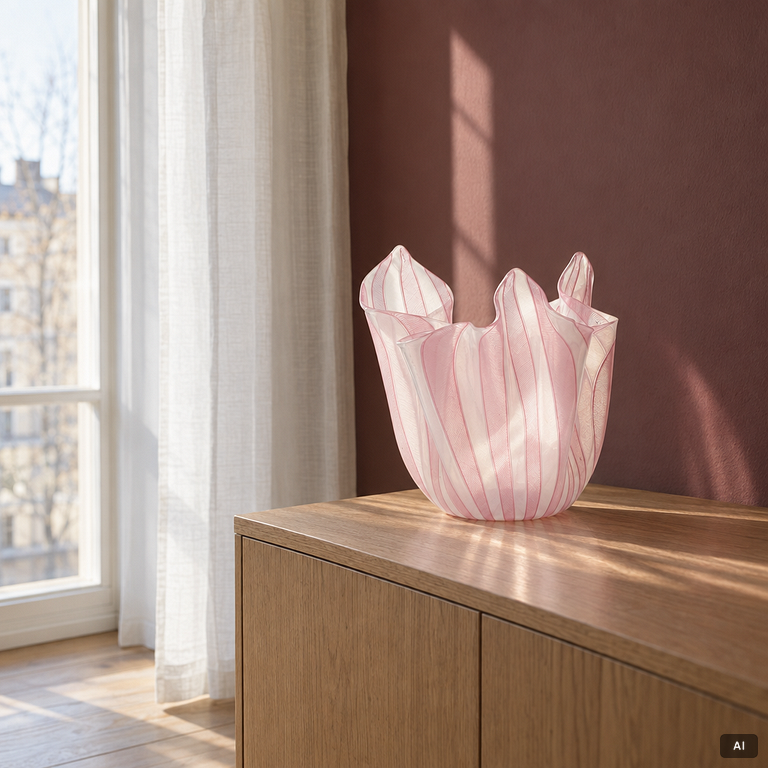 Paolo Venini & Fulvio Bianconi, a 'Fazzoletto' vase, Venini, Murano, Italy.