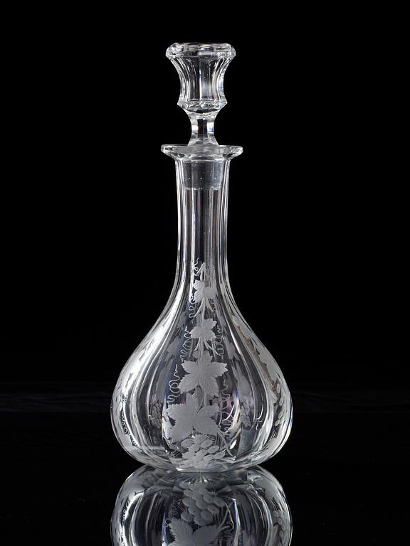 An extensive Russian cut and engraved glass service, 19th Century. (150 pieces).