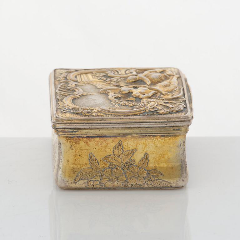 A Swedish Rococo silver-gilt snuff-box, mark of Kilian Kelson, Stockholm 1759.