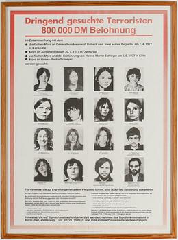 AFFISCH, Baader Meinhof, 1977.