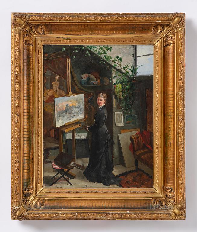 Unknown artist, 19th century. Female artist in her studio.