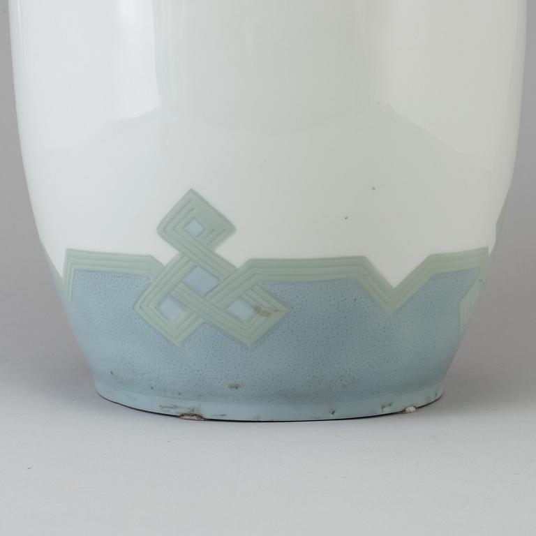 A Karl& Waldemar Lindström Art Nouveau porcelain floor vase, Rörstrand, early 20th century.