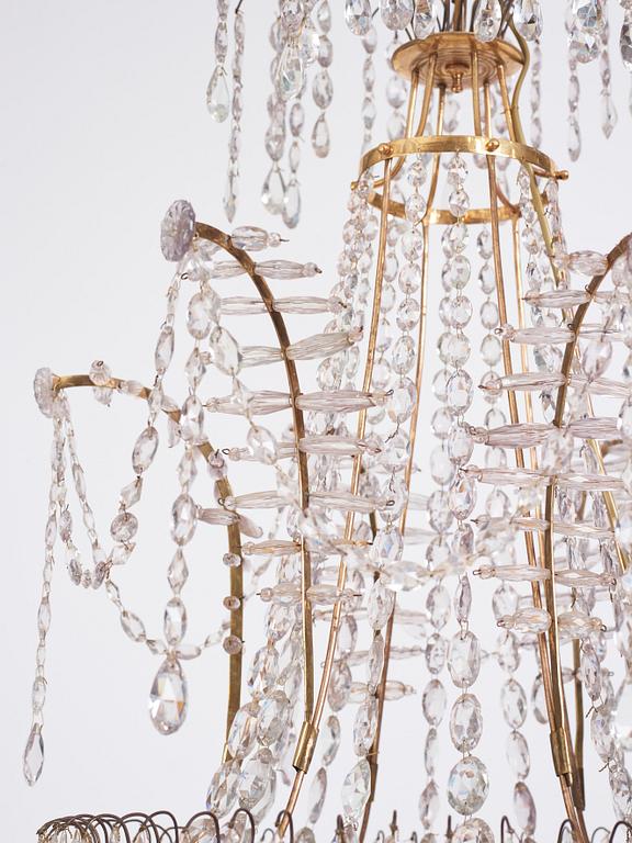 A late Gustavian seven-light chandelier, early 19th century.