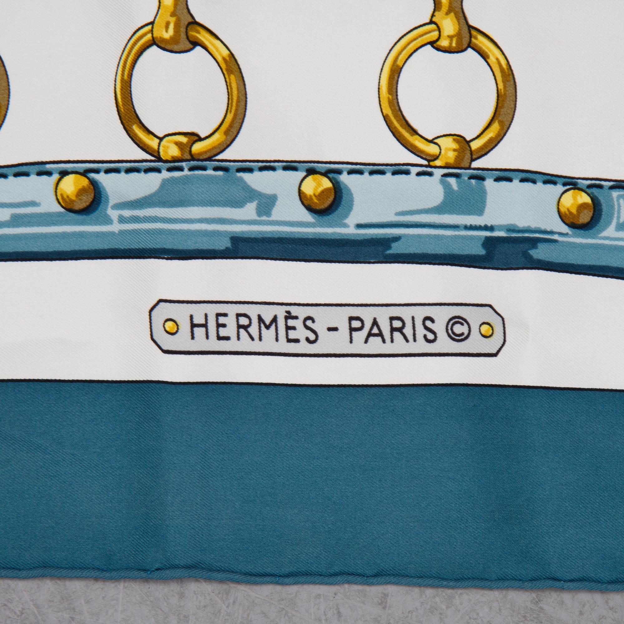 Hermès, an 'Aux Champs' silk scarf.