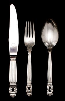 BESTICK, 12 del, sterlingsilver, Konge, Georg Jensen, Danmark.