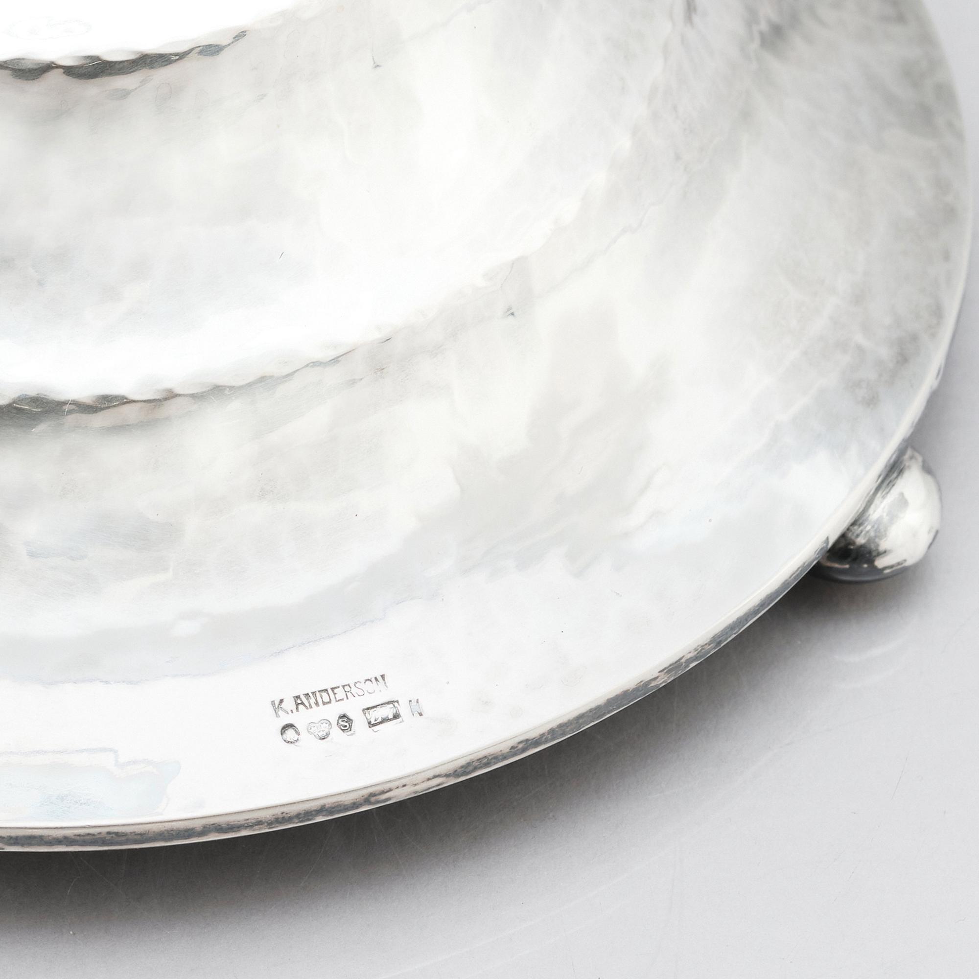 K. Anderson, bordslampa, Stockholm 1926, silver och svärtat trä.
