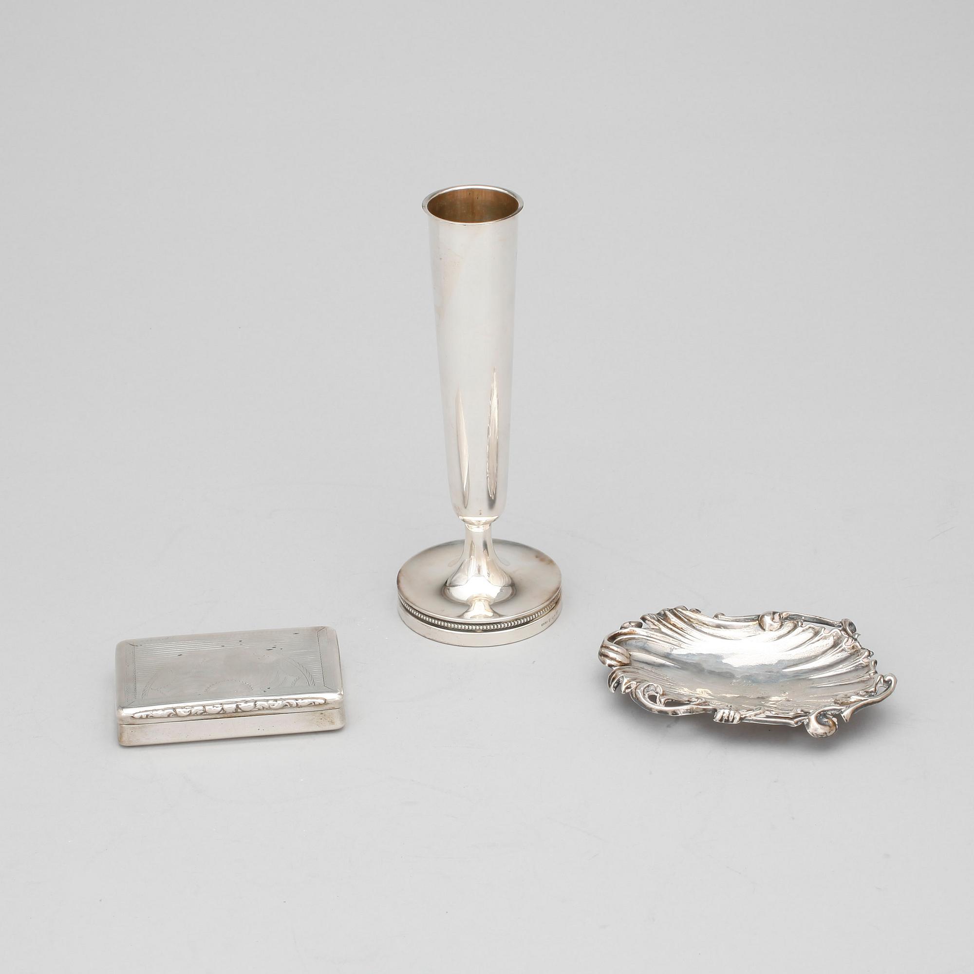 PARTI SILVER, 3 delar, 1800/1900-tal. Total vikt ca 117 gram.