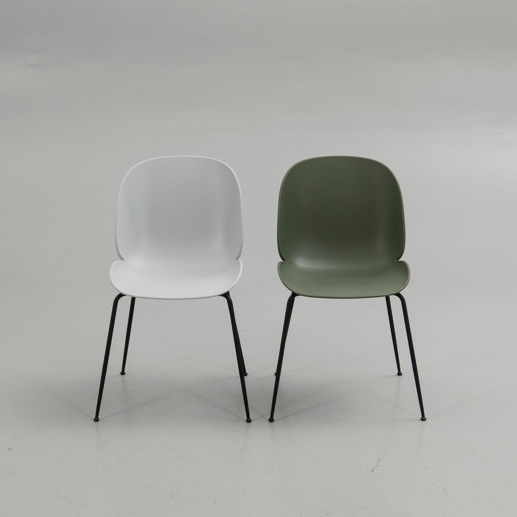 GamFratesi, chairs, a pair, "Beetle Chair", Gubi, Denmark.