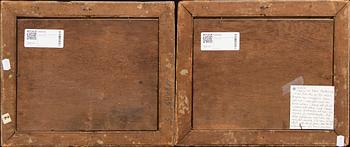 Unknown artist, a pair of 17th century unsigned oil on board.