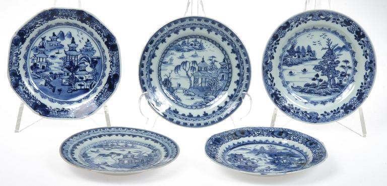 ASSIETTER, 25 st, porslin, Kina, 1700-tal.