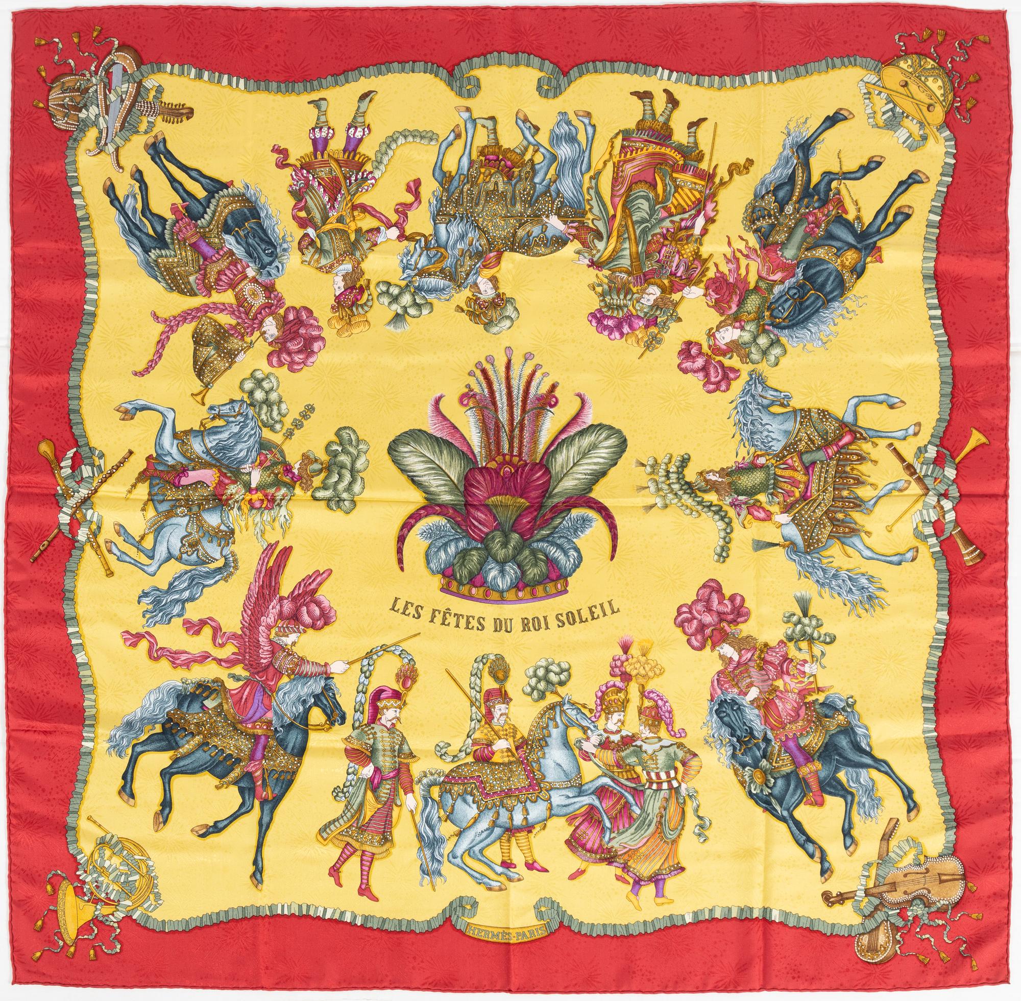 Hermès, scarf, "Les Fêtes du Roi Soleil".