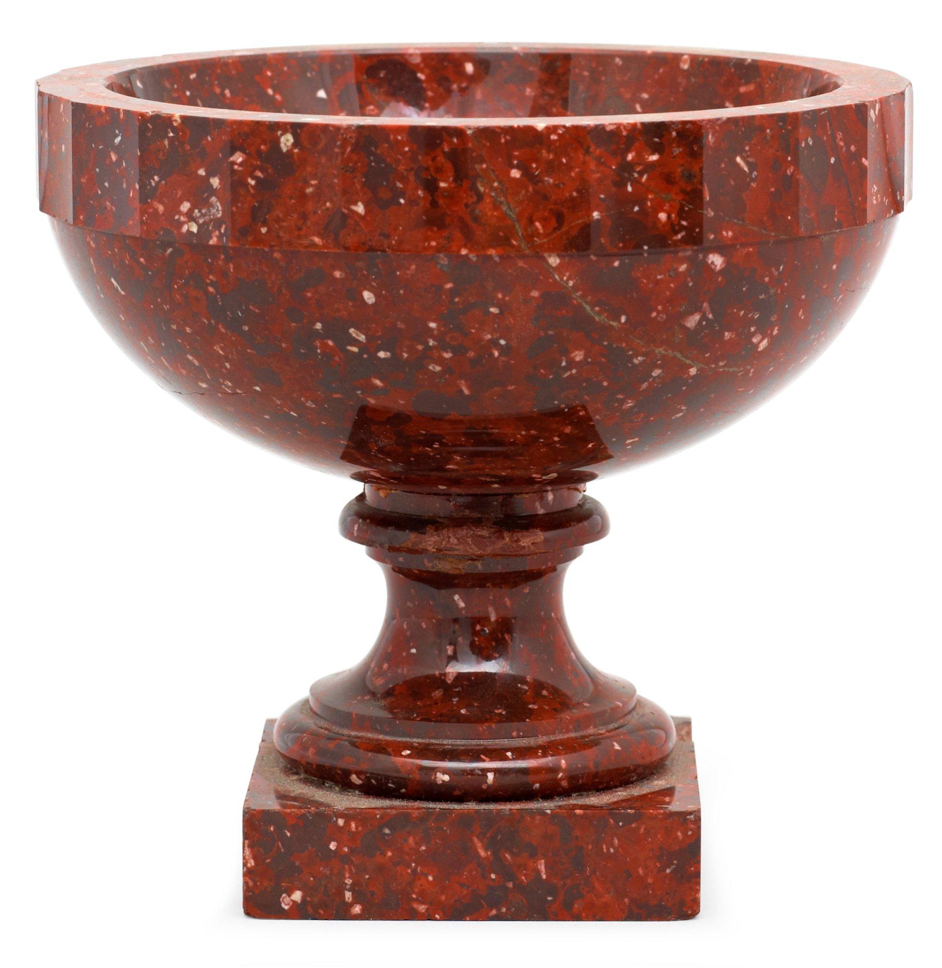 A Swedish Empire 19th century porphyry bowl.