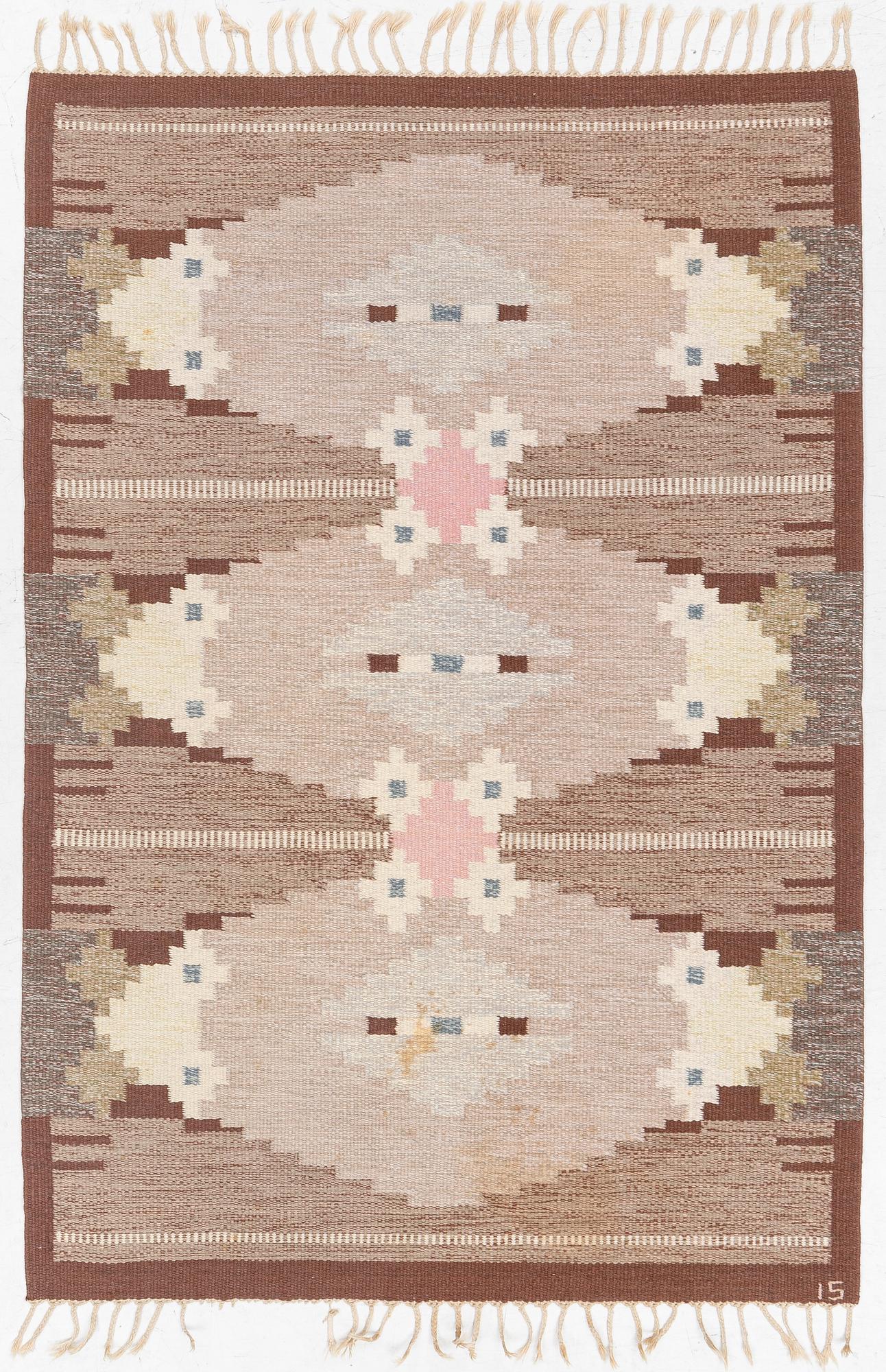 Ingegerd Silow, matta, rölakan, signerad IS, ca 200 x 135 cm.