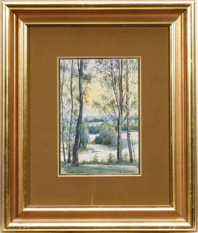 ELLEN JOLIN, akvarell, sign o dat 1906.