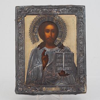 Icon, with a silver cover, Russia, 1896-1908.