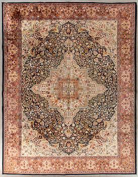 An old Ghom silk carpet ca 368 x 273 cm.