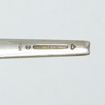 Anton Michelsen, Annual/Christmas flatware, 6 pieces, gilt sterling silver and enamel, Denmark, 1950s.