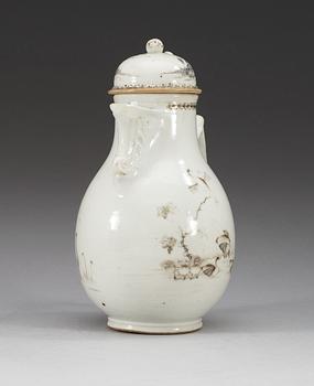 A Grisaille coffee pot with cover, Qing dynasty, Qianlong (1736-95).