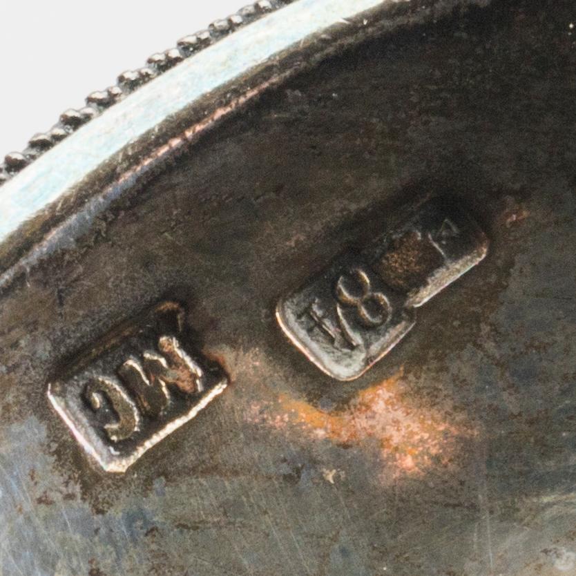 A set of six Russian silver and enamel spoons, around 1900 weight ca 195 gr.