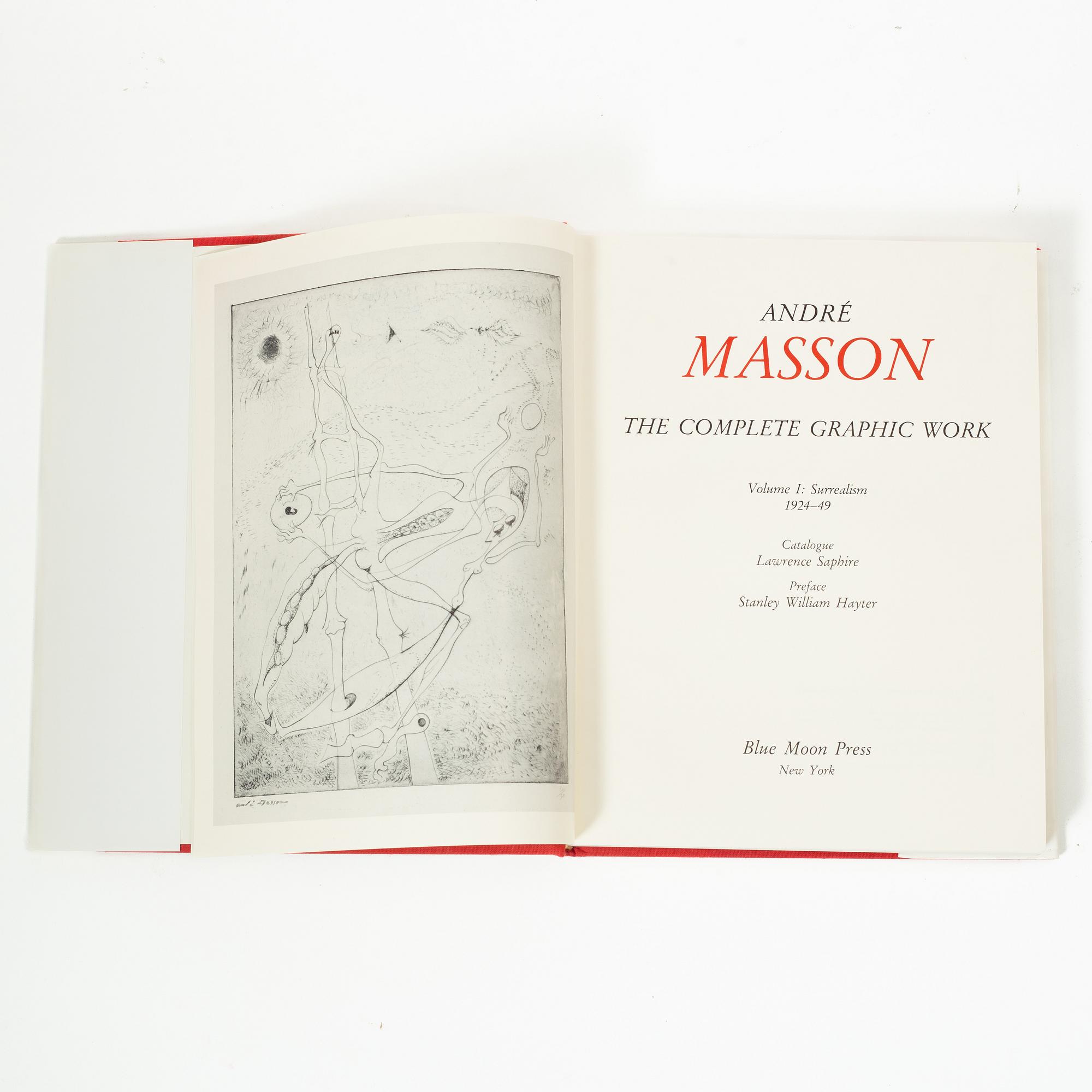 Art books, 3 pcs, Picasso Linoleum Cuts, Braque Lithographe, and André Masson - The Complete Graphic Work, vol 1.