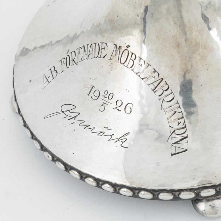 CG Hallberg, bordslampa, silver, Stockholm 1926.