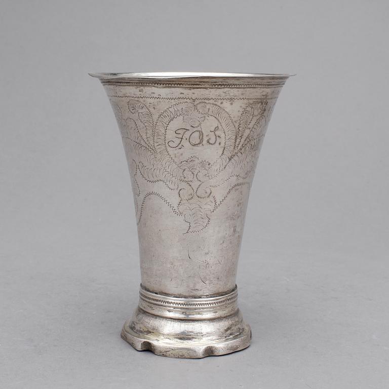 BÄGARE, silver, Carl Fredrik Seseman, Arboga 1797. Vikt ca 123 gram.