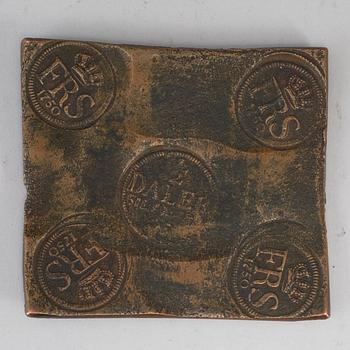 A Swedish copper plate money Fredrik I 1750.