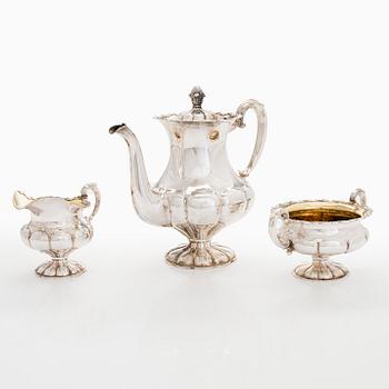 A three-piece silver coffee set, Kultakeskus Hämeenlinna, 1957-1961.