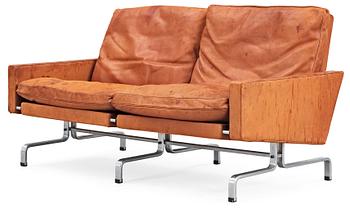 85. A Poul Kjaerholm brown leather 'PK-31'-2 sofa, by E Kold Christensen, Denmark.