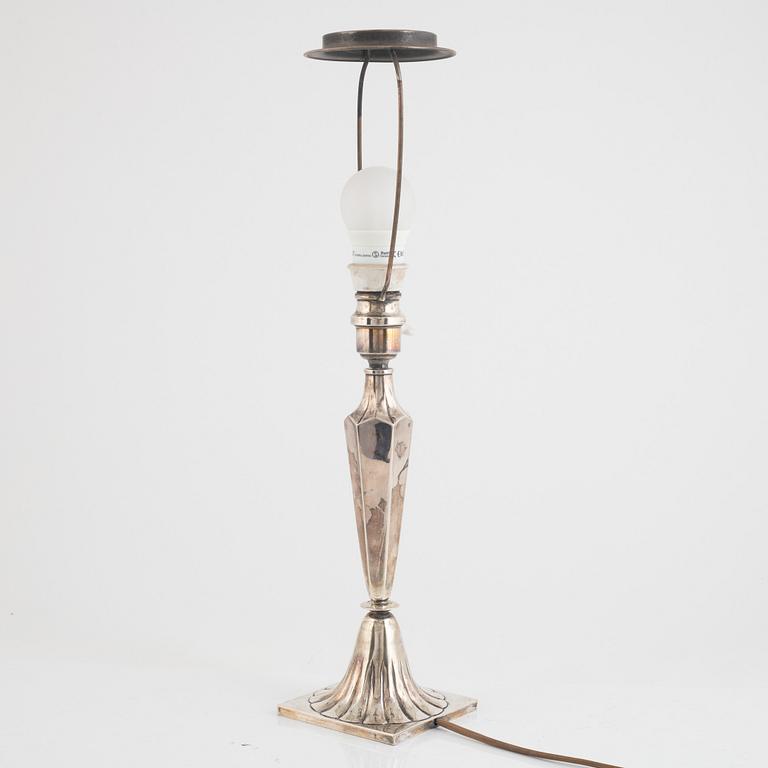 Bordslampa, silver, 1920-tal.