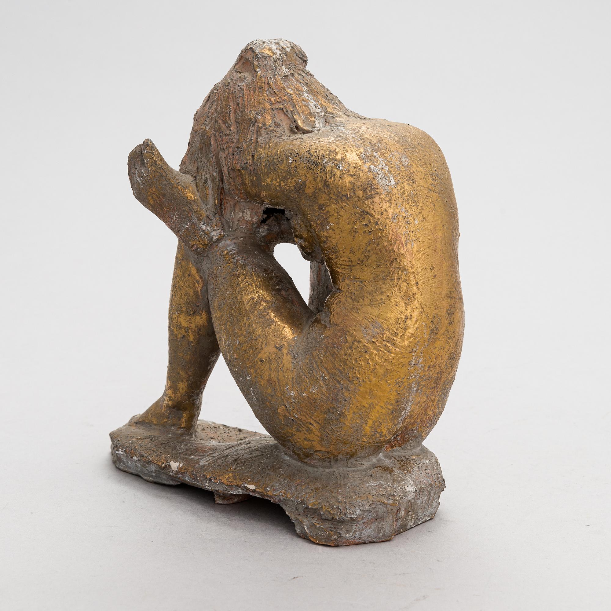 Matti Haupt, A gilt terracotta sculpture by Matti Haupt.
