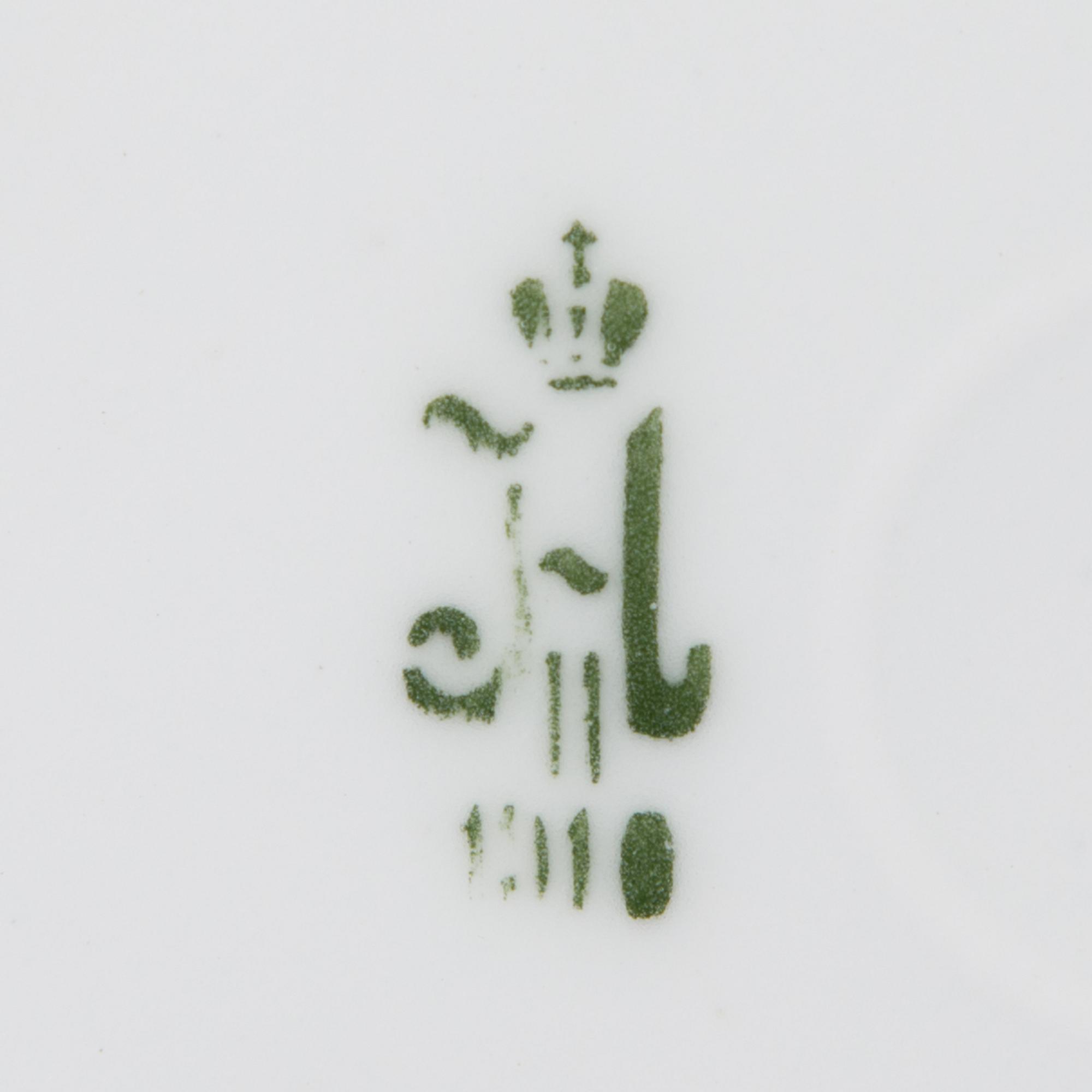 TALRIKAR 6 ST, porslin, Kejserliga porslinsfabriken. Nikolai II ca 1910.