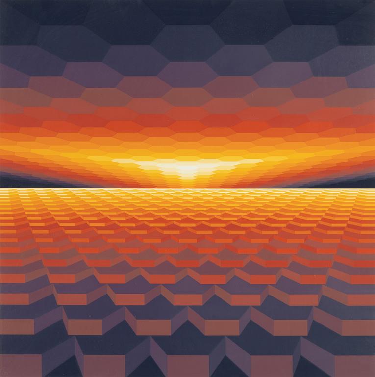 Jean-Pierre Vasarely, färgserigrafi, signerad och numrerad 161/200.