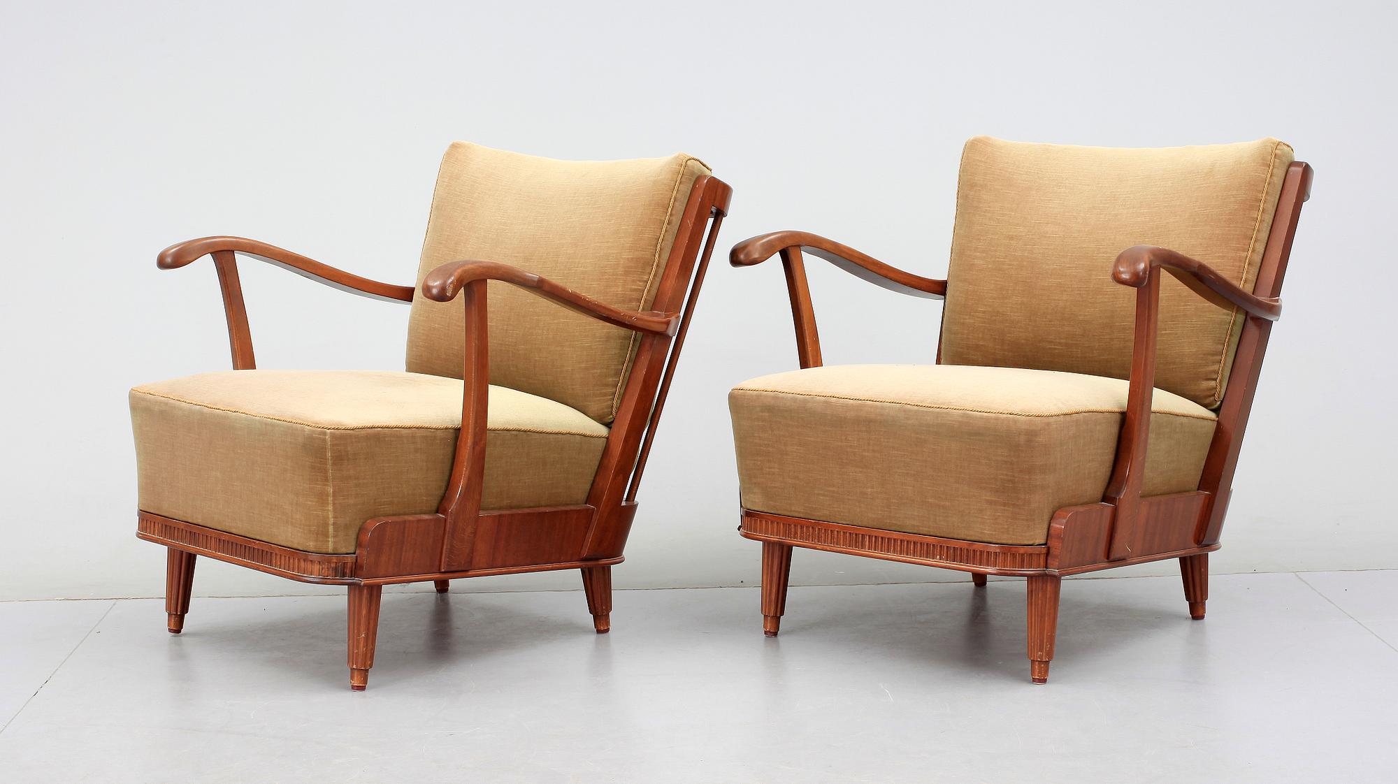 SOFFGRUPP, 3 delar, Förenade Möbler Linköping, 1940-tal.