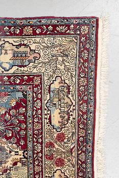 A carpet, figural semi-antique Kerman /Teheran, ca 319 x 210--215 cm.